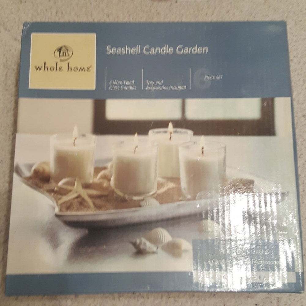 Candle set and tray